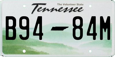 TN license plate B9484M