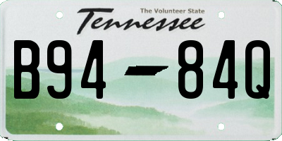 TN license plate B9484Q