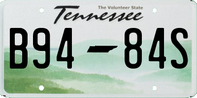 TN license plate B9484S