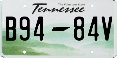 TN license plate B9484V