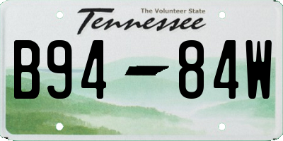 TN license plate B9484W