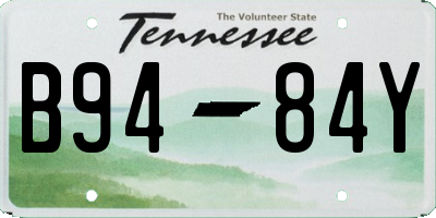 TN license plate B9484Y