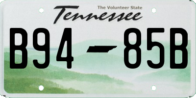 TN license plate B9485B