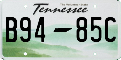 TN license plate B9485C