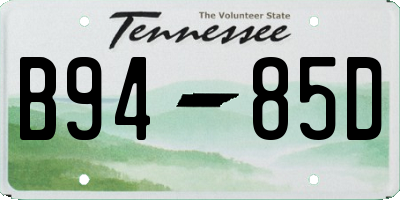 TN license plate B9485D
