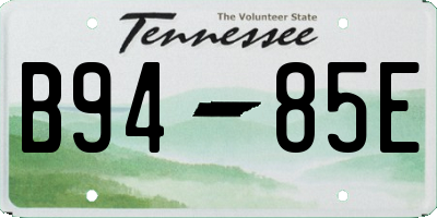 TN license plate B9485E
