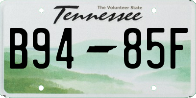 TN license plate B9485F