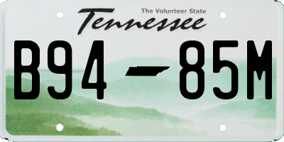 TN license plate B9485M
