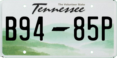 TN license plate B9485P