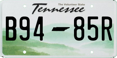TN license plate B9485R