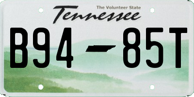 TN license plate B9485T
