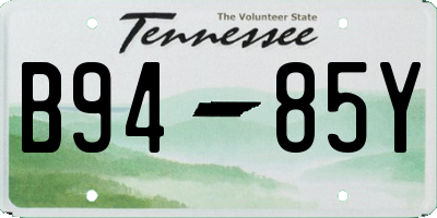 TN license plate B9485Y