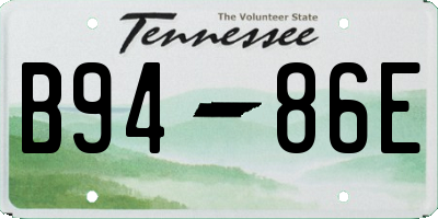 TN license plate B9486E