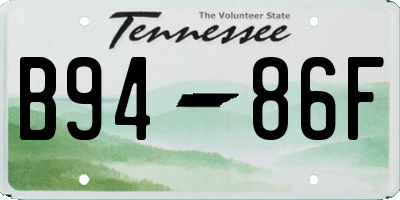 TN license plate B9486F