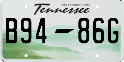 TN license plate B9486G