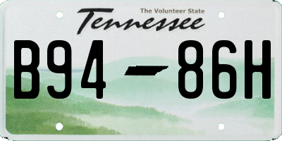 TN license plate B9486H