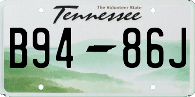 TN license plate B9486J