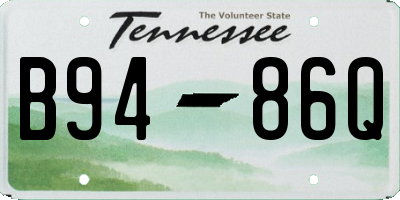 TN license plate B9486Q