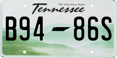 TN license plate B9486S