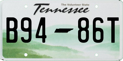 TN license plate B9486T
