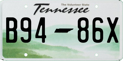 TN license plate B9486X