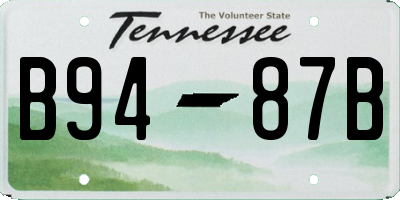 TN license plate B9487B
