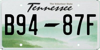 TN license plate B9487F