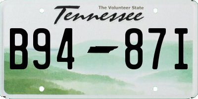 TN license plate B9487I