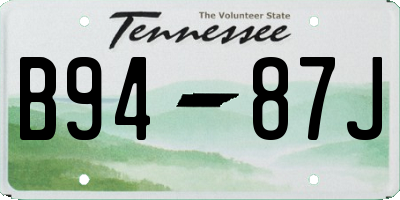 TN license plate B9487J
