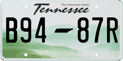 TN license plate B9487R