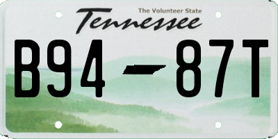 TN license plate B9487T