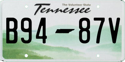 TN license plate B9487V