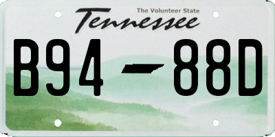 TN license plate B9488D