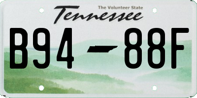 TN license plate B9488F