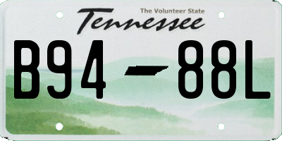 TN license plate B9488L