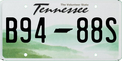 TN license plate B9488S