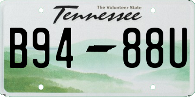 TN license plate B9488U