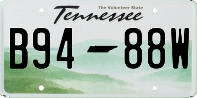 TN license plate B9488W