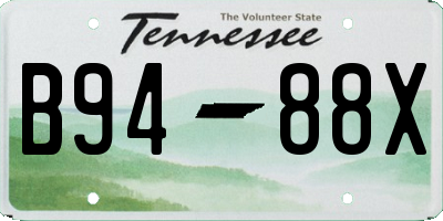 TN license plate B9488X