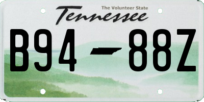 TN license plate B9488Z