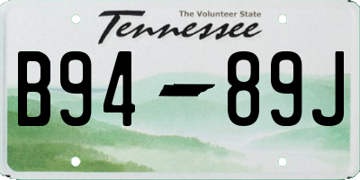 TN license plate B9489J