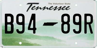 TN license plate B9489R