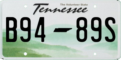 TN license plate B9489S