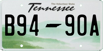 TN license plate B9490A