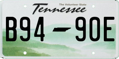 TN license plate B9490E