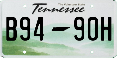 TN license plate B9490H
