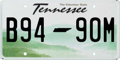 TN license plate B9490M
