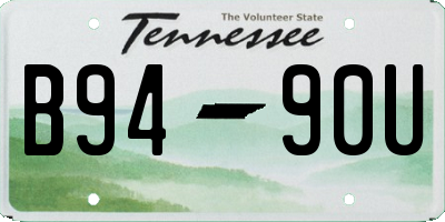 TN license plate B9490U