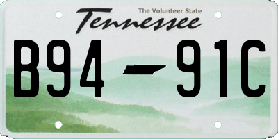 TN license plate B9491C