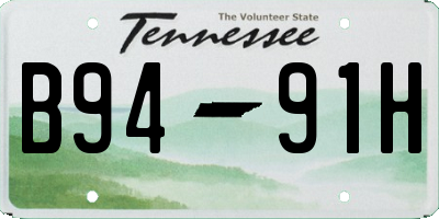 TN license plate B9491H